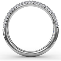 Double Row Pavé Diamond Wedding Band with Round Diamonds by Fana - 0.40 Carat Total Diamond Weight