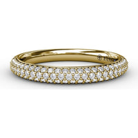 Double Row Pavé Diamond Wedding Band with Round Diamonds by Fana - 0.40 Carat Total Diamond Weight