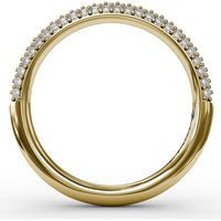 Double Row Pavé Diamond Wedding Band with Round Diamonds by Fana - 0.40 Carat Total Diamond Weight