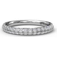 Double Row Pavé Set Round Diamond Wedding Band by Fana - 0.50 Carat Total Diamond Weight