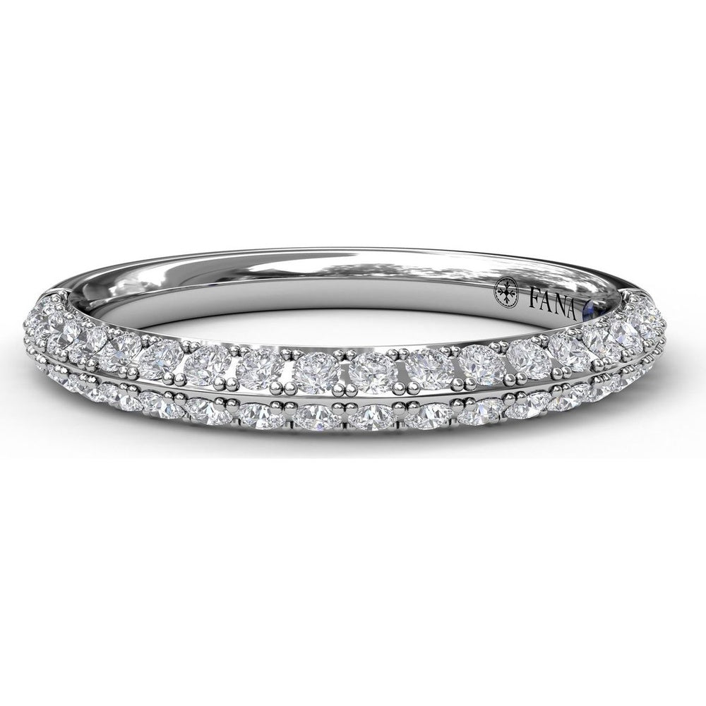 Double Row Pavé Set Round Diamond Wedding Band by Fana - 0.50 Carat Total Diamond Weight