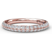 Double Row Pavé Set Round Diamond Wedding Band by Fana - 0.50 Carat Total Diamond Weight