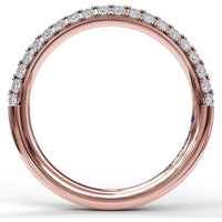 Double Row Pavé Set Round Diamond Wedding Band by Fana - 0.50 Carat Total Diamond Weight