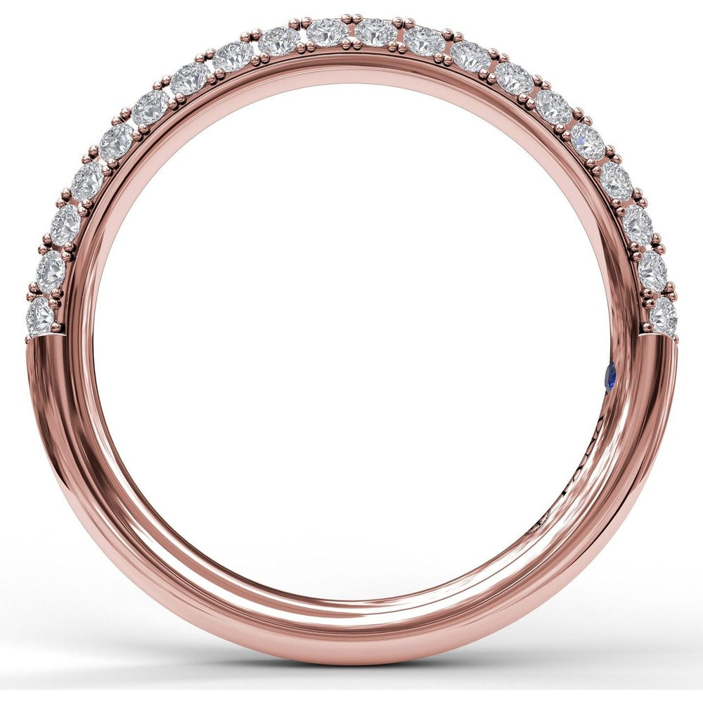 Double Row Pavé Set Round Diamond Wedding Band by Fana - 0.50 Carat Total Diamond Weight