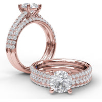 Double Row Pavé Set Round Diamond Wedding Band by Fana - 0.50 Carat Total Diamond Weight