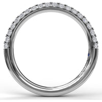 Double Row Pavé Set Round Diamond Wedding Band by Fana - 0.50 Carat Total Diamond Weight