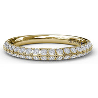 Double Row Pavé Set Round Diamond Wedding Band by Fana - 0.50 Carat Total Diamond Weight