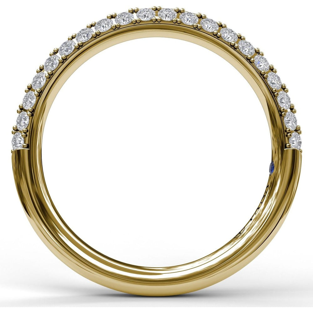 Double Row Pavé Set Round Diamond Wedding Band by Fana - 0.50 Carat Total Diamond Weight