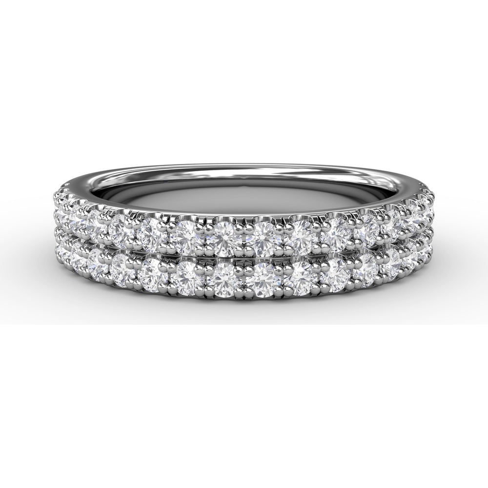 Double Row Prong Set Round Diamond Band by Fana - 0.72 Carat Total Diamond Weight