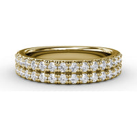 Double Row Prong Set Round Diamond Band by Fana - 0.72 Carat Total Diamond Weight