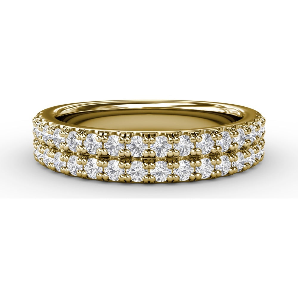 Double Row Prong Set Round Diamond Band by Fana - 0.72 Carat Total Diamond Weight
