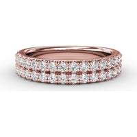Double Row Prong Set Round Diamond Band by Fana - 0.72 Carat Total Diamond Weight