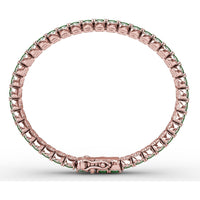Double Row Tennis Bracelet with Oval Emeralds and Pavé Diamonds by Fana - 16.23 Carat Total Gemstone Weight