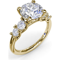 Double Side Stone Engagement Ring Setting with Round Diamonds - 0.53 Carat Total Side Stone Weight by Fana
