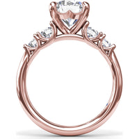 Double Side Stone Engagement Ring Setting with Round Diamonds - 0.53 Carat Total Side Stone Weight by Fana