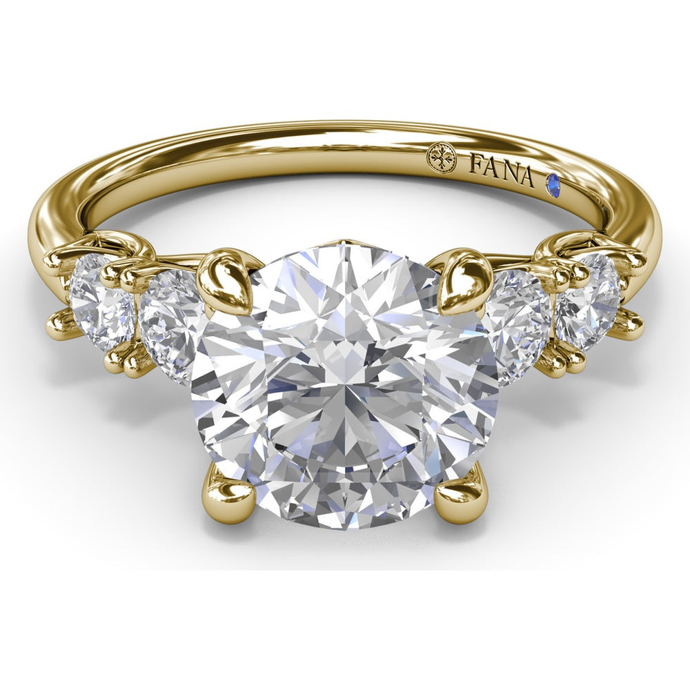 Double Side Stone Engagement Ring Setting with Round Diamonds - 0.53 Carat Total Side Stone Weight by Fana