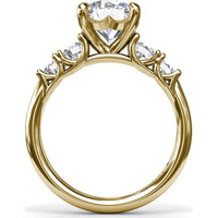 Double Side Stone Engagement Ring Setting with Round Diamonds - 0.53 Carat Total Side Stone Weight by Fana