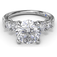 Double Side Stone Engagement Ring Setting with Round Diamonds - 0.53 Carat Total Side Stone Weight by Fana
