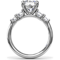 Double Side Stone Engagement Ring Setting with Round Diamonds - 0.53 Carat Total Side Stone Weight by Fana