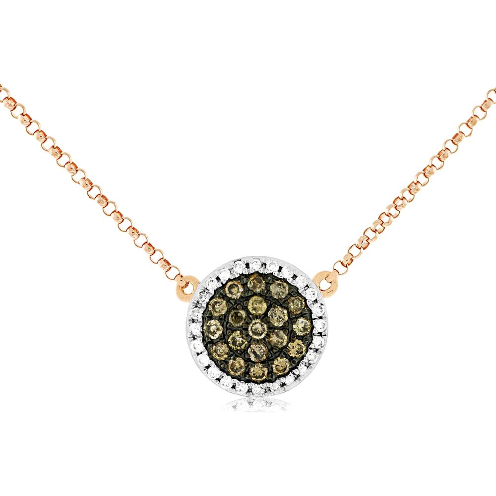 Dreamy 14K Rose Gold Diamond & Mocha Diamond Pendant