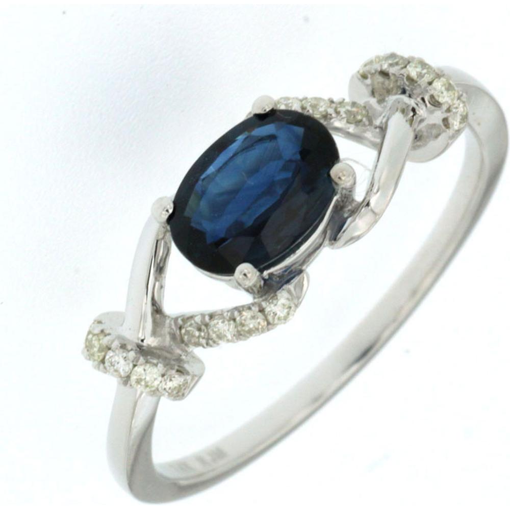 Dreamy 14K White Gold Sapphire & Diamond Ring - Celestial Elegance