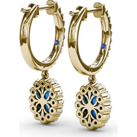 Drop Earrings with Oval Sapphires and Diamond Halos by Fana - 1.89 Carat Total Gemstone Weight