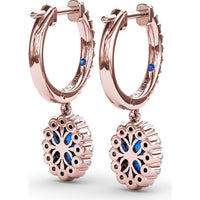 Drop Earrings with Oval Sapphires and Diamond Halos by Fana - 1.89 Carat Total Gemstone Weight