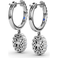 Drop Earrings with Pavé Hoops and Oval Diamond Halo Dangles by Fana - 1.52 Carat Total Diamond Weight