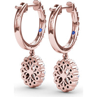 Drop Earrings with Pavé Hoops and Oval Diamond Halo Dangles by Fana - 1.52 Carat Total Diamond Weight