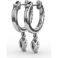 Drop Earrings with Round Pavé Hoops and Marquise Diamond Dangles by Fana - 0.53 Carat Total Diamond Weight