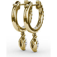 Drop Earrings with Round Pavé Hoops and Marquise Diamond Dangles by Fana - 0.53 Carat Total Diamond Weight