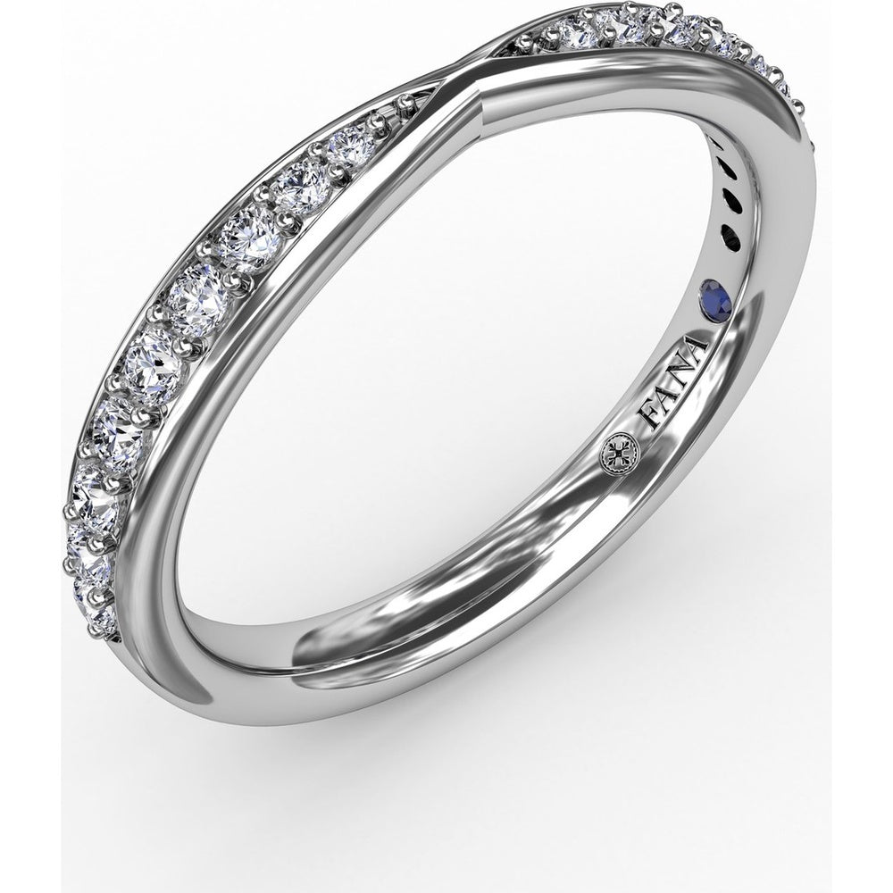 Dual Tapered Bead Set Round Diamond Band by Fana - 0.26 Carat Total Diamond Weight