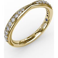 Dual Tapered Bead Set Round Diamond Band by Fana - 0.26 Carat Total Diamond Weight