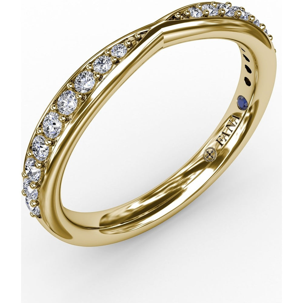 Dual Tapered Bead Set Round Diamond Band by Fana - 0.26 Carat Total Diamond Weight