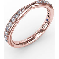 Dual Tapered Bead Set Round Diamond Band by Fana - 0.26 Carat Total Diamond Weight