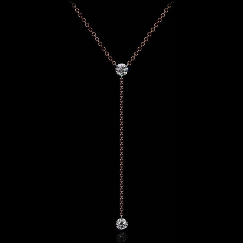 Aresa New York - Duras No. 2 Necklaces - 18K Rose Gold with 0.40 cts. of Diamonds