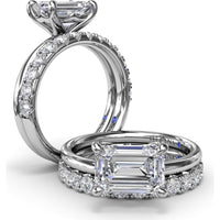 East-West Emerald-Cut Diamond Engagement Ring Setting by Fana