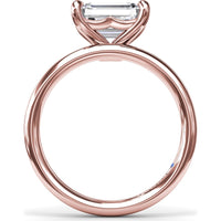 East-West Emerald-Cut Diamond Engagement Ring Setting by Fana