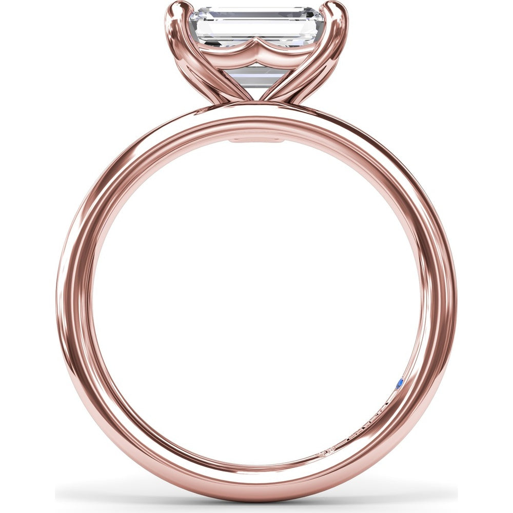 East-West Emerald-Cut Diamond Engagement Ring Setting by Fana