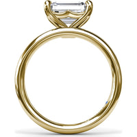 East-West Emerald-Cut Diamond Engagement Ring Setting by Fana
