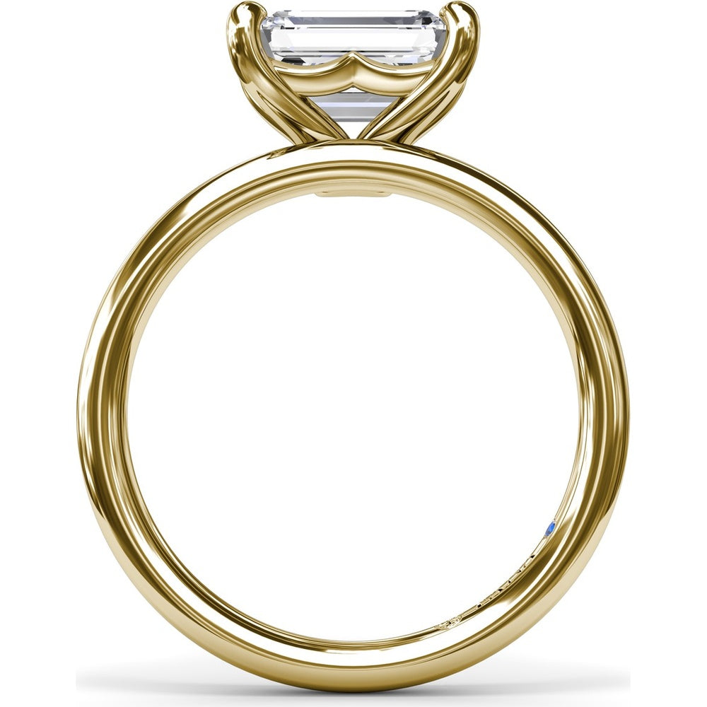 East-West Emerald-Cut Diamond Engagement Ring Setting by Fana