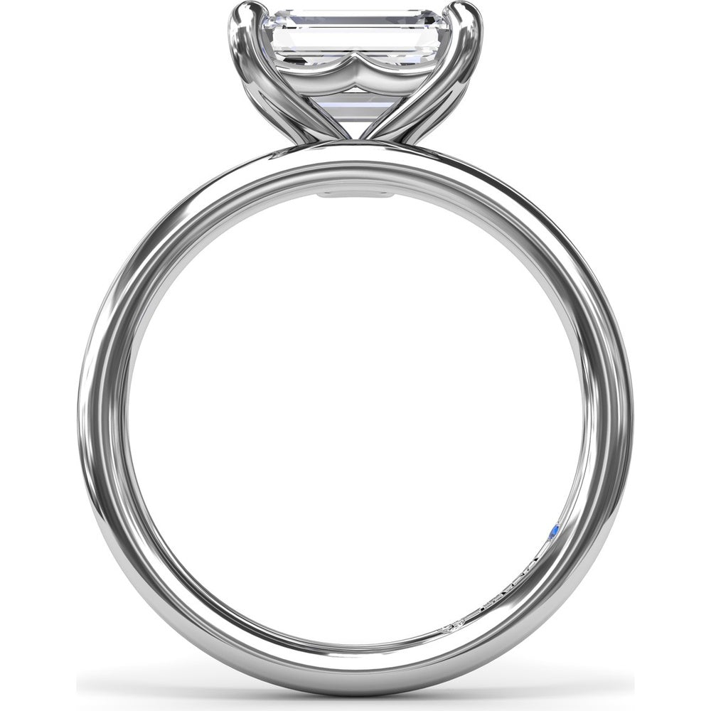East-West Emerald-Cut Diamond Engagement Ring Setting by Fana