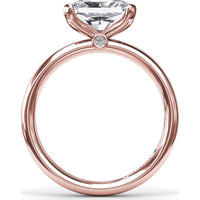 East-West Half Bezel Engagement Ring Setting with Pavé Diamond Band and Hidden Accent by Fana - 0.02 Carat Total Diamond Weight
