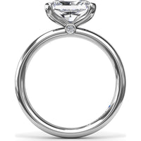 East-West Half Bezel Engagement Ring Setting with Pavé Diamond Band and Hidden Accent by Fana - 0.02 Carat Total Diamond Weight