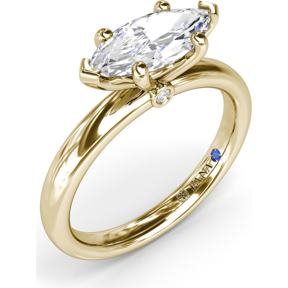 East-West Marquise Engagement Ring Setting with Peek-a-Boo Diamond by Fana