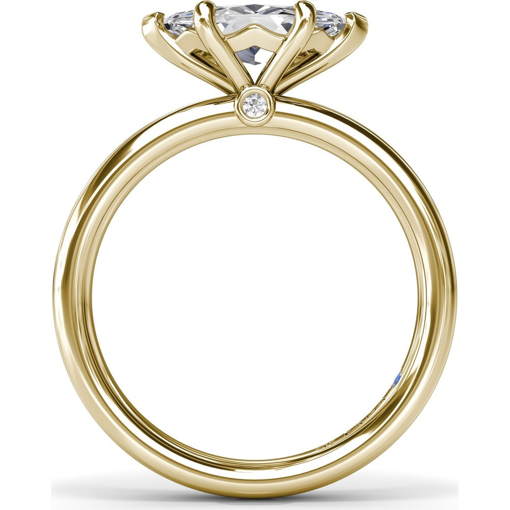 East-West Marquise Engagement Ring Setting with Peek-a-Boo Diamond by Fana