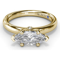 East-West Marquise Engagement Ring Setting with Peek-a-Boo Diamond by Fana
