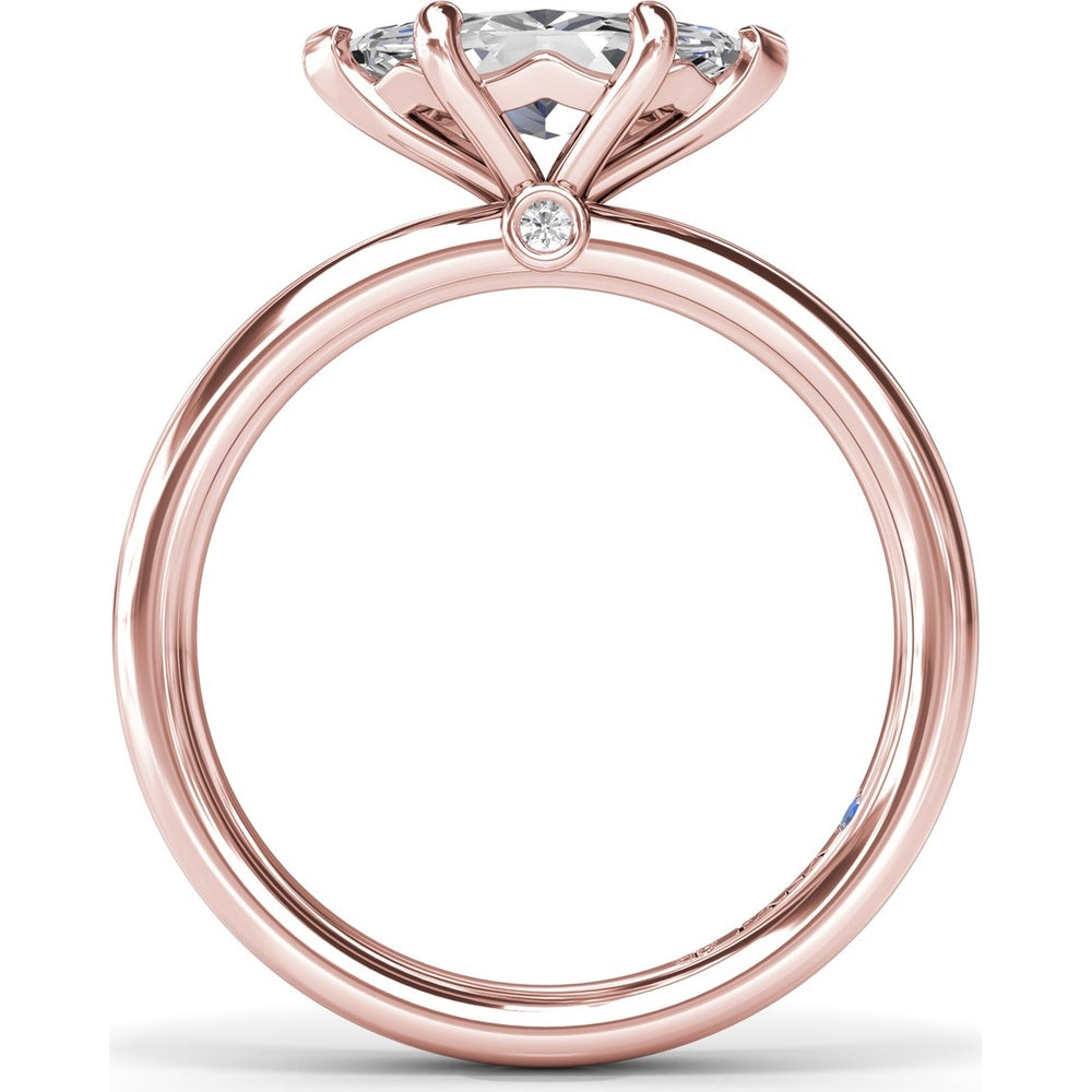 East-West Marquise Engagement Ring Setting with Peek-a-Boo Diamond by Fana