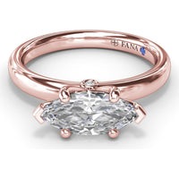 East-West Marquise Engagement Ring Setting with Peek-a-Boo Diamond by Fana