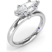East-West Marquise Engagement Ring Setting with Peek-a-Boo Diamond by Fana